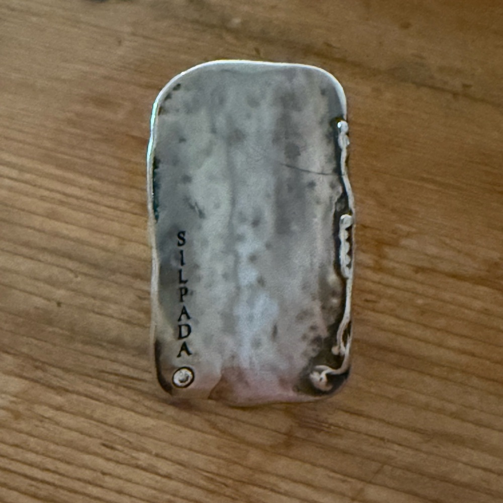 Silpada Rectangle Ring w/Crystal Stone  - .925 Sterling Silver